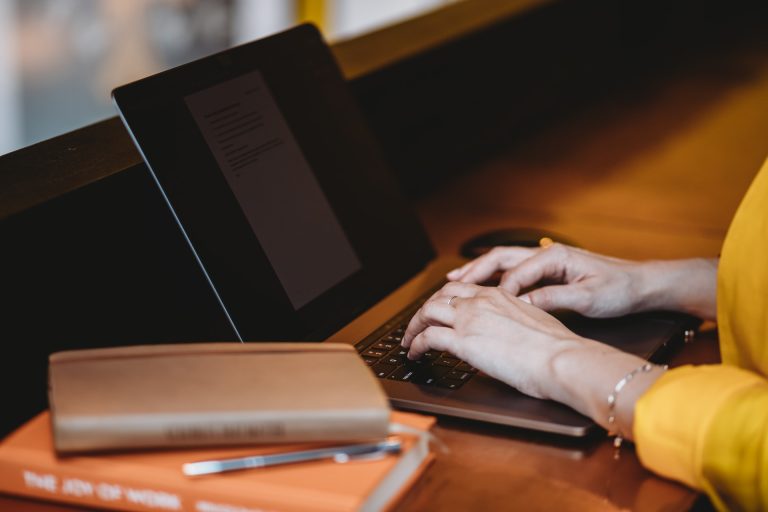 person working on laptop