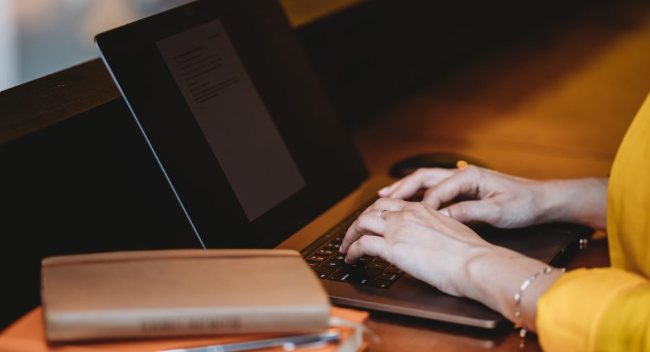 person working on laptop